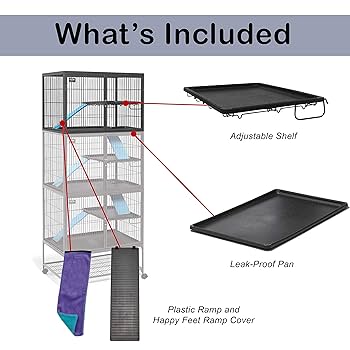 MidWest Ferret Nationブラック メタルケージ 2段棚付き Ferret Nation® Small Animal Habitat | MidWest Homes for Pets